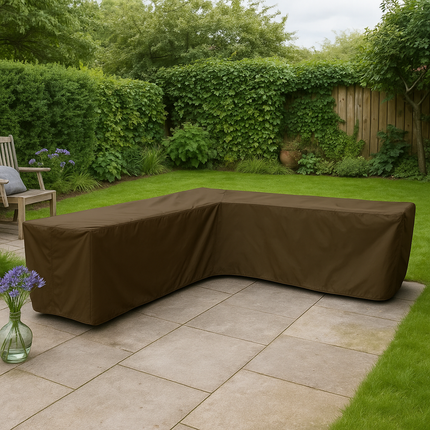 Tuinbankhoes gelijke zijden 600D Luxe Donker Bruin