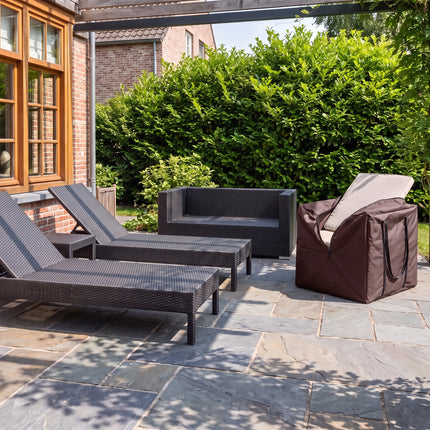 Housse de rangement pour coussins de jardin 600D luxe brun foncé