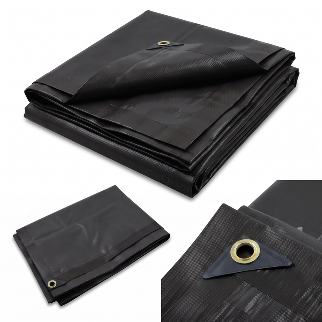 Bâche PVC 400 g/m² – Bâche de protection – Bâche de chantier – Noire