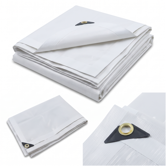 Bâche PVC 400 g/m² – Bâche de protection – Bâche de chantier – Blanche
