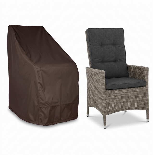 Housse de chaise de jardin 600D luxe brun foncé