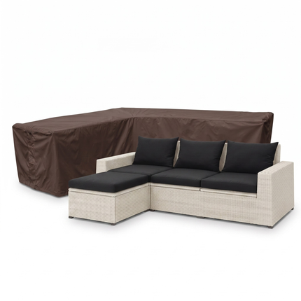Housse de banc de jardin gauche à côtés inégaux 600D luxe brun foncé