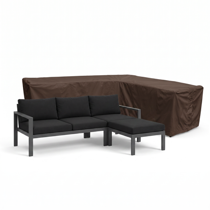 Housse de banc de jardin droit à côtés inégaux 600D luxe brun foncé