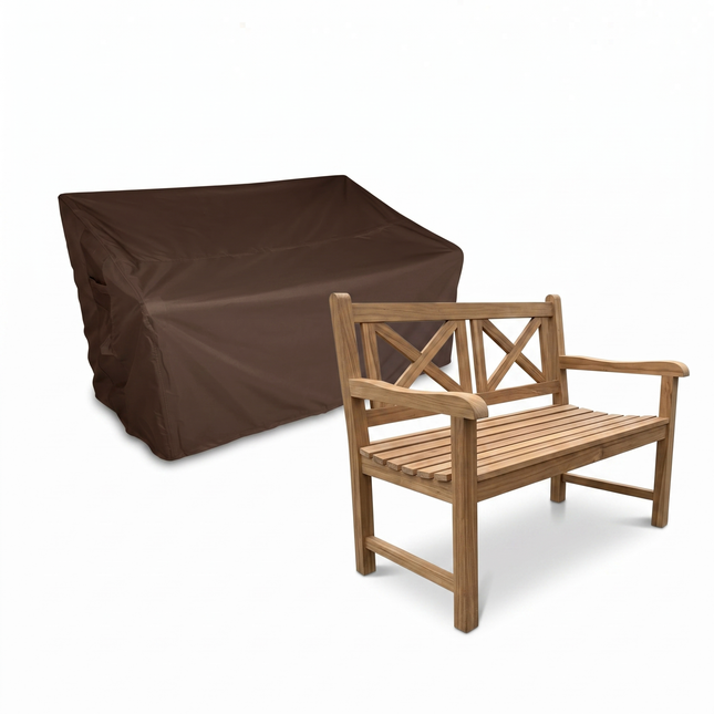 Housse de banc de jardin droit 600D luxe brun foncé