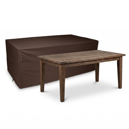 Housse de table de jardin rectangulaire 600D luxe brun foncé