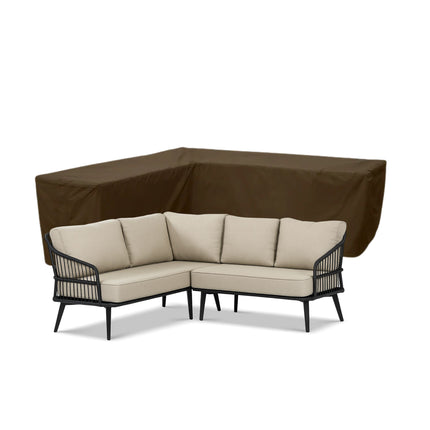 600D Schutzhülle für Gartenbank mit ungleichen Seiten links – Luxus Dunkelbraun