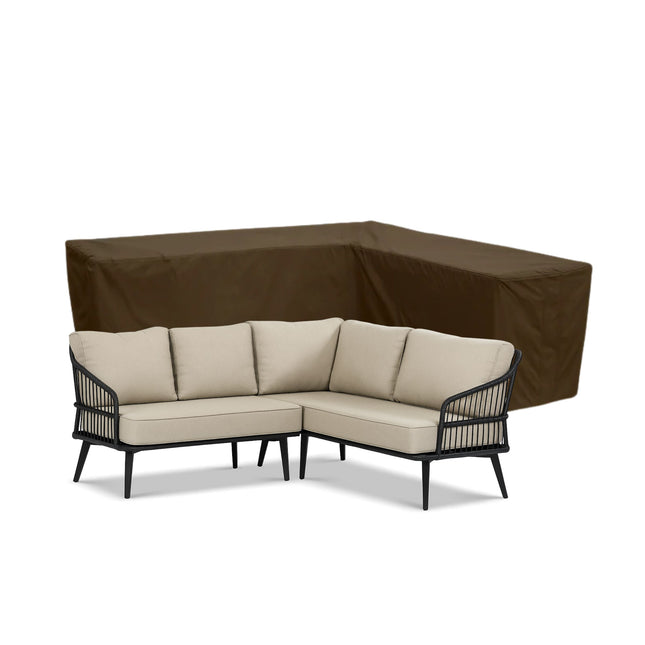 Tuinbankhoes ongelijke zijden rechts 600D Luxe Donker Bruin