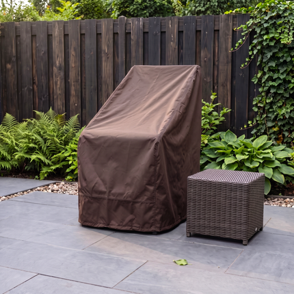 Housse de chaise de jardin 600D luxe brun foncé