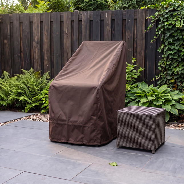 Housse de chaise de jardin 600D luxe brun foncé