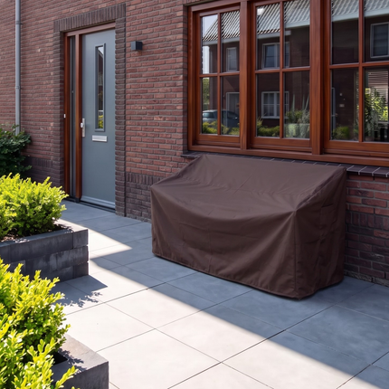 Housse de banc de jardin droit 600D luxe brun foncé