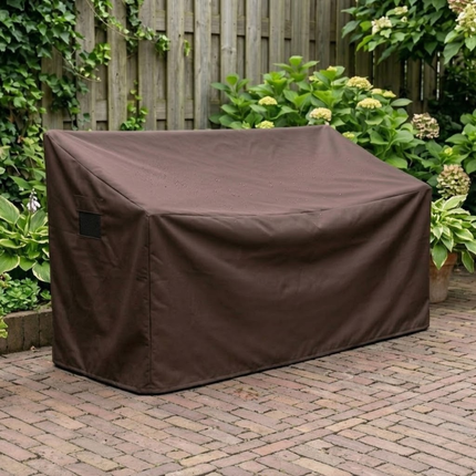 Housse de banc de jardin droit 600D luxe brun foncé