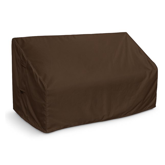 600D Schutzhülle für gerade Gartenbank – Luxus Dunkelbraun